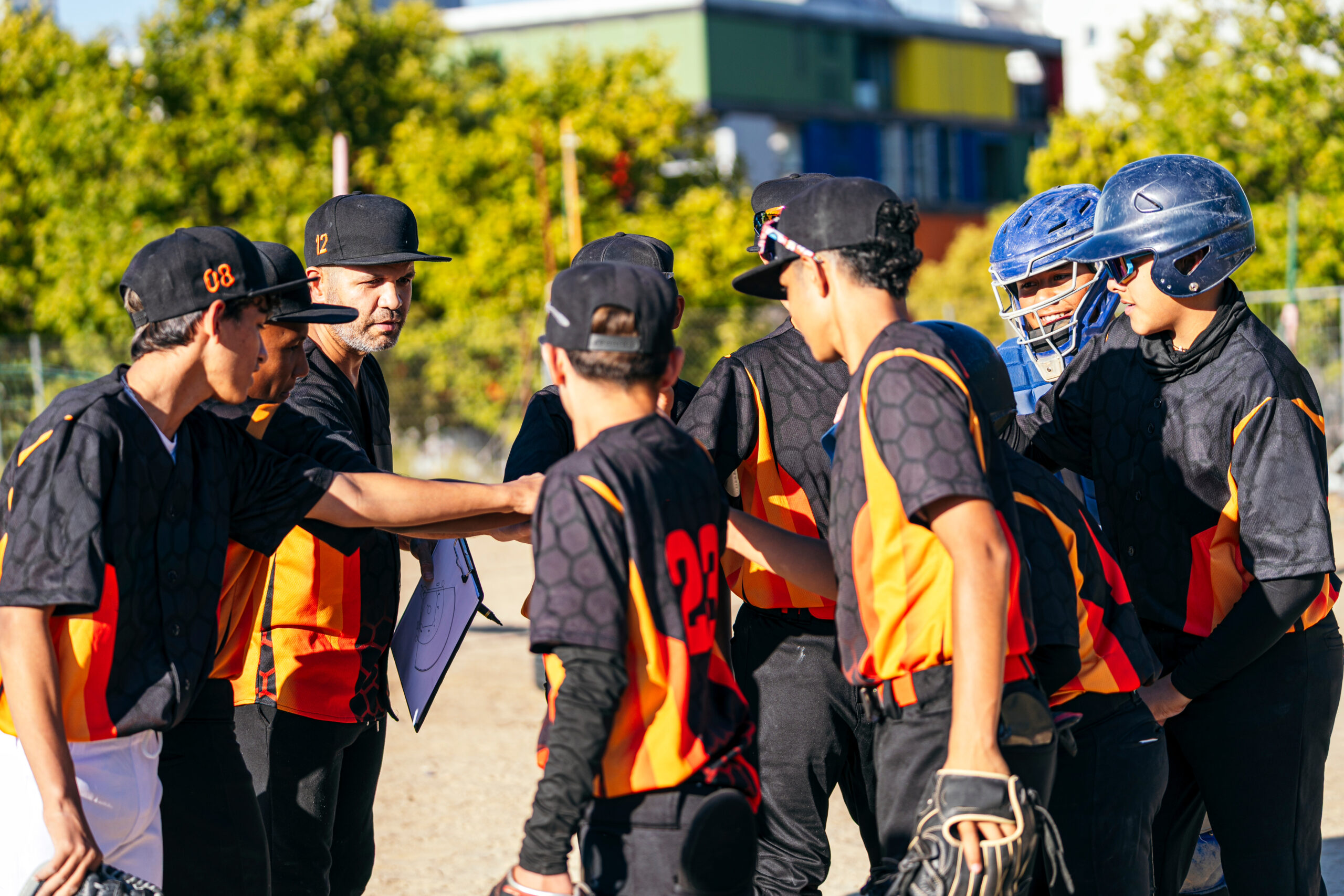 A baseball game in progress